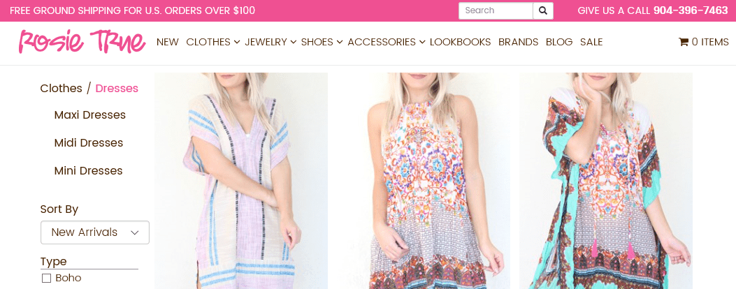  Unique website design and product navigation